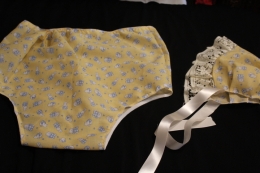 Adult Baby Lemon Rabbit Pants And Bonnet